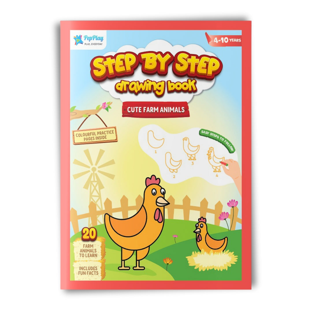 Step by Step Drawing Book – Cute Farm Animals