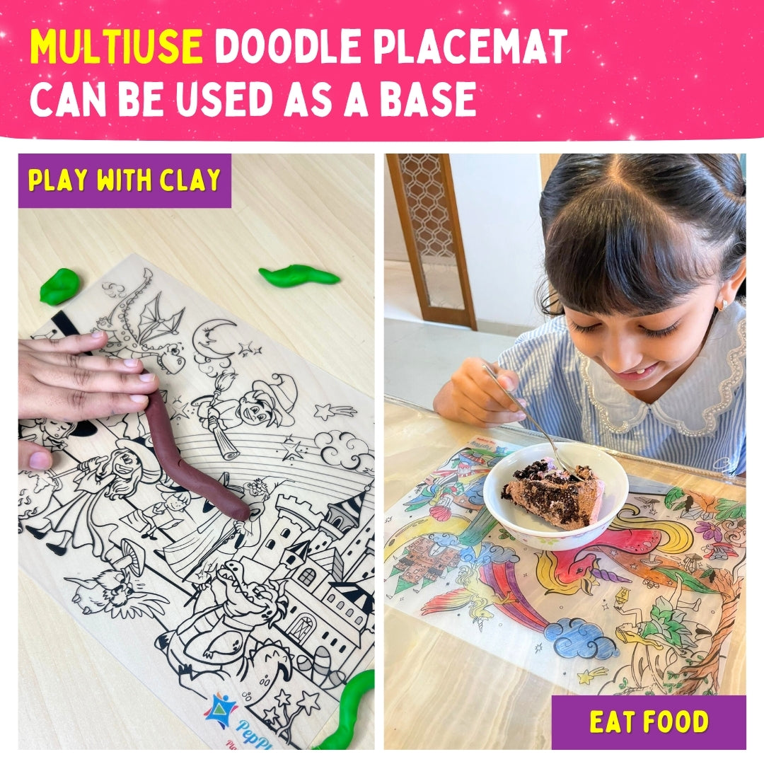 Recolourables Colour & Wipe Placemats - Magical Land