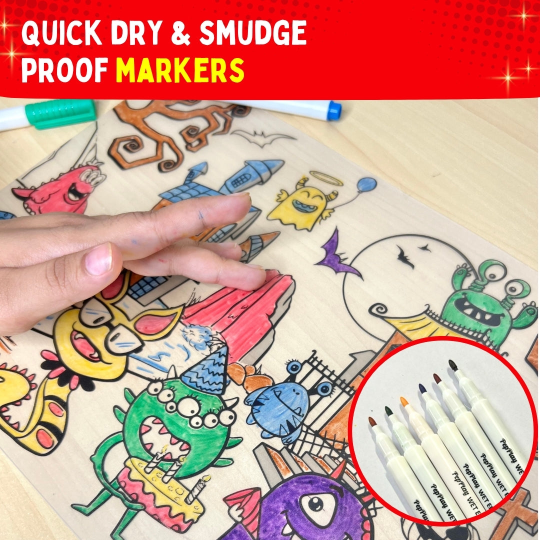 Recolourables Colour & Wipe Placemats - Super Power