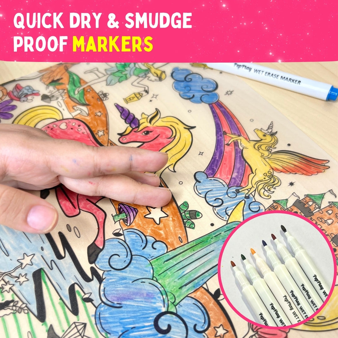 Recolourables Colour & Wipe Placemats - Magical Land