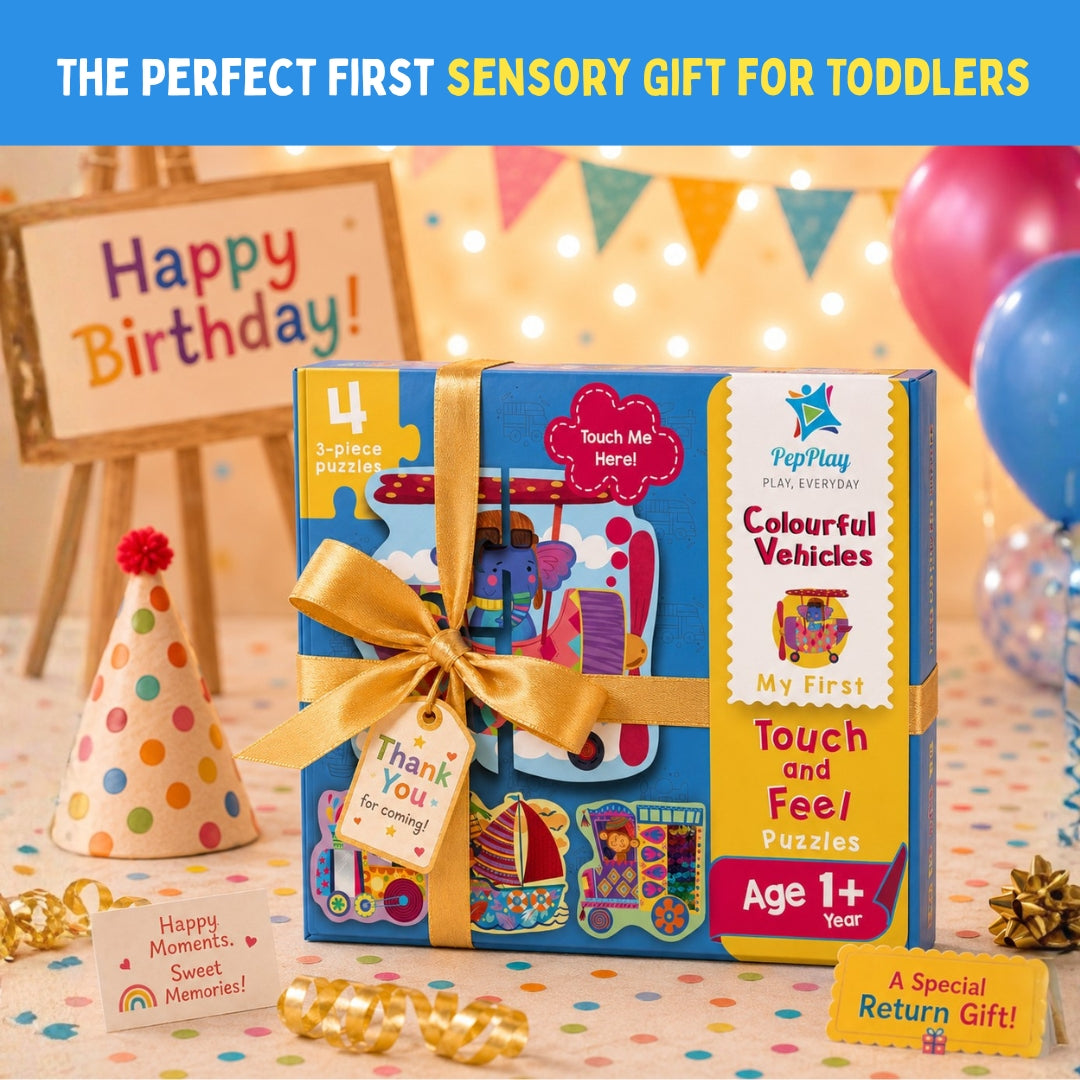 My First Touch & Feel Puzzles - Colourful Vehicles | Sensory Learning for Toddlers | 1+ Years | PepPlay