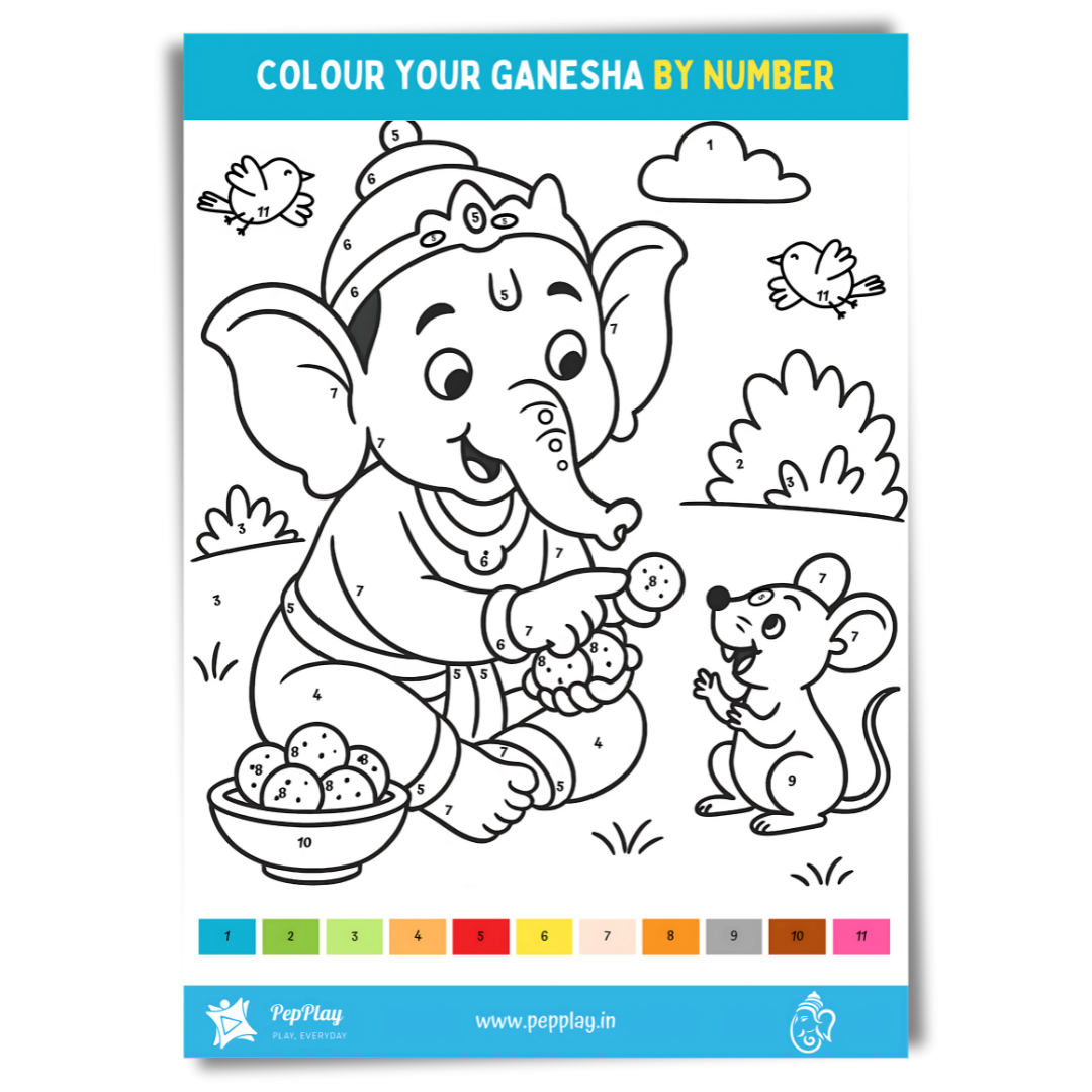 Colour Your Ganesha by Number