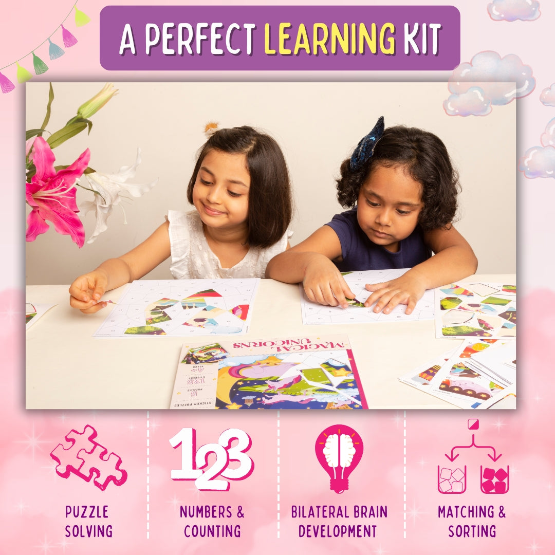 Mosaic Sticker Puzzle By Numbers - Magical Unicorn