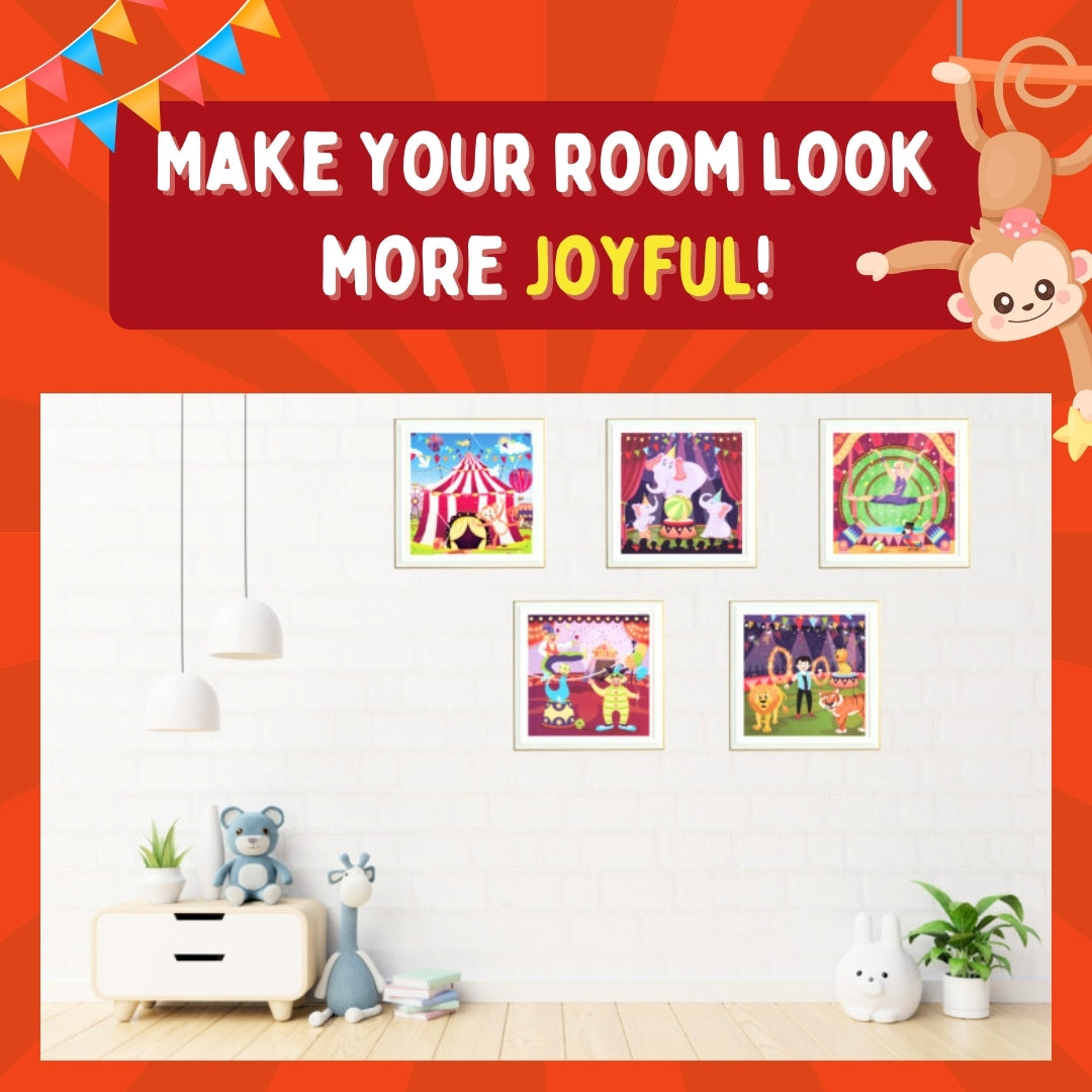 Mosaic Sticker Puzzle By Numbers - Circus Carnival