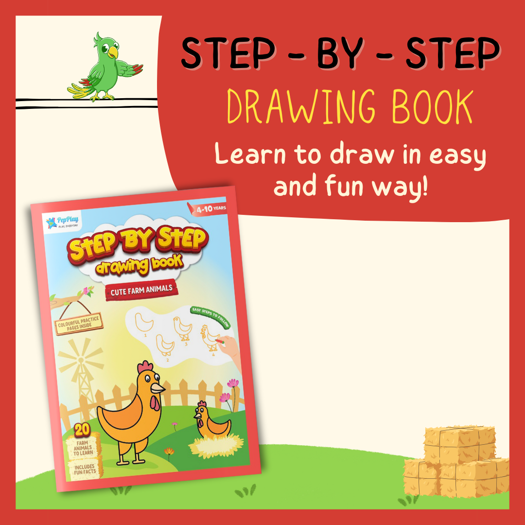 Step by Step Drawing Book – Cute Farm Animals