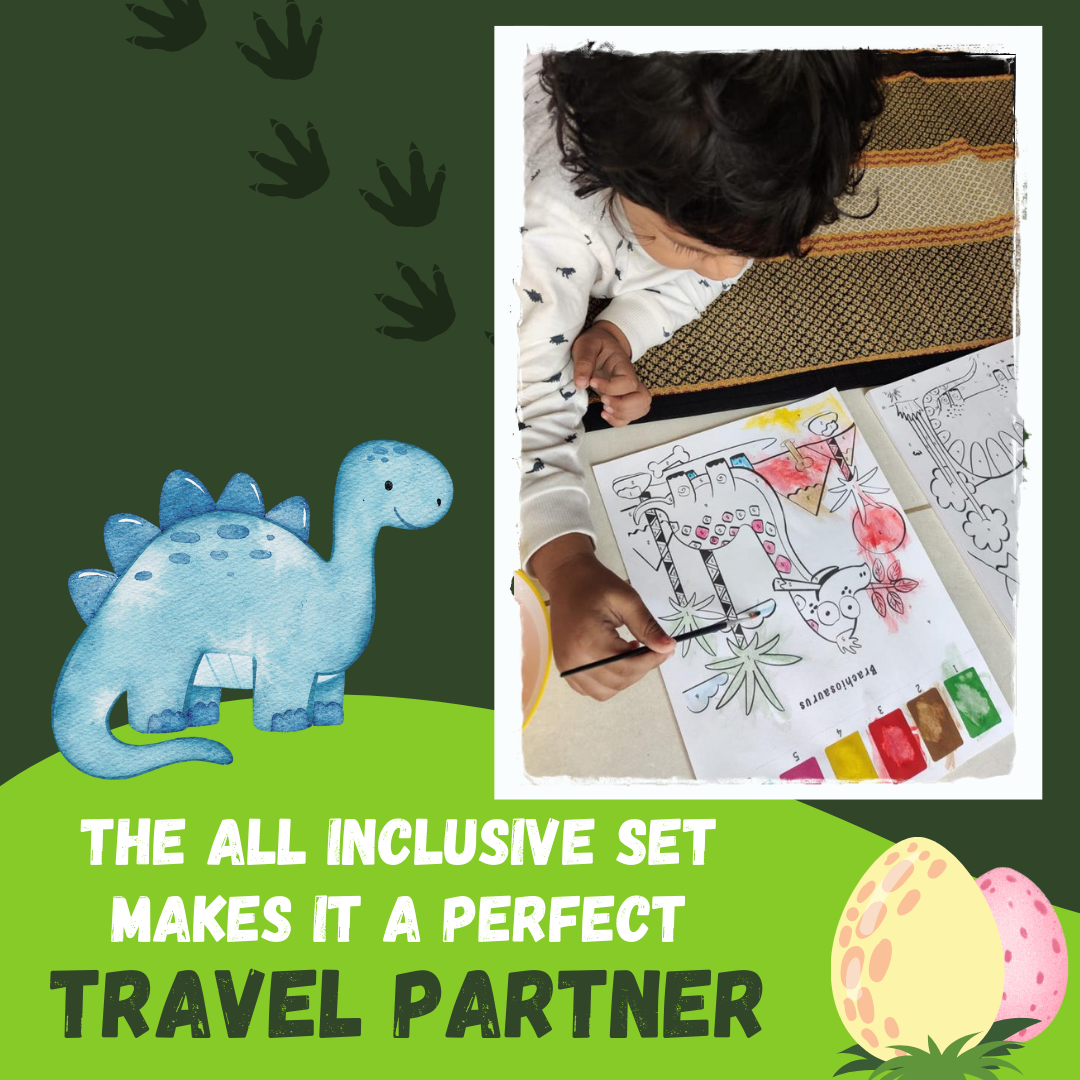 Colour Using Paints & Numbers- Dinosaurs