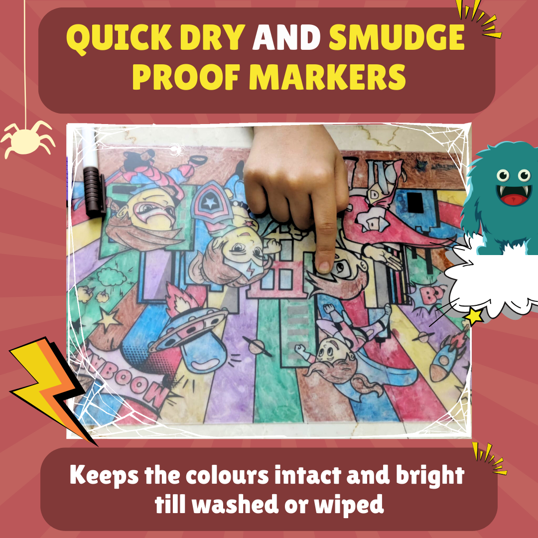 Doodle Placemats Travel Set – Superheroes & Monsters