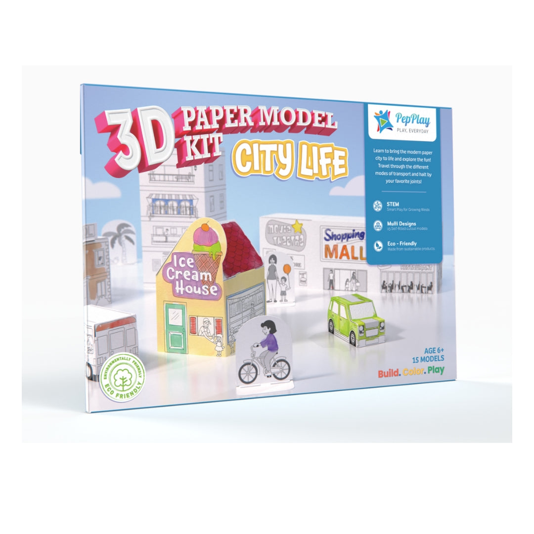3D Paper Model Kit – City Life | 3D Paper Kit | 3D Craft Kit For Kids & Adults