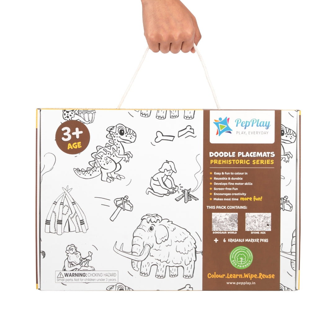 Doodle Placemats Set – Prehistoric Series