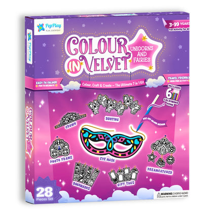 Colour-in Velvet Unicorns and Fairies