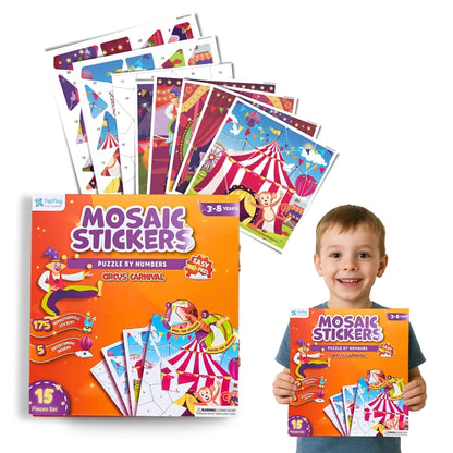 Mosaic Sticker Puzzle By Numbers - Circus Carnival