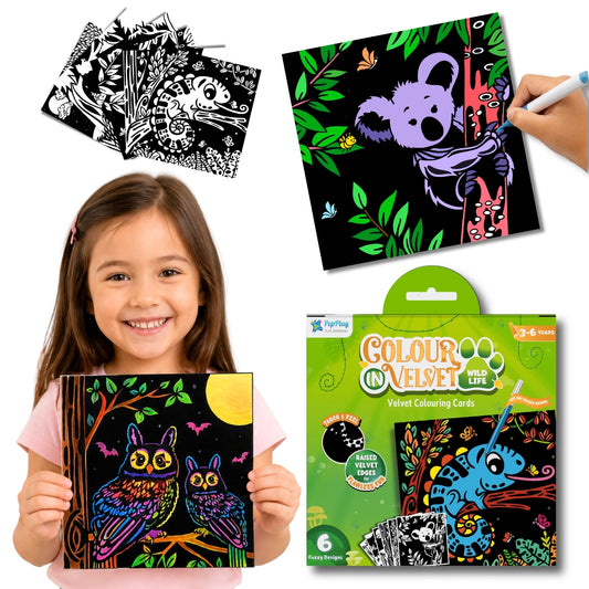 Colour in Velvet - Wild Life | Mess-Free Colouring Fun | 3+ Years | PepPlay