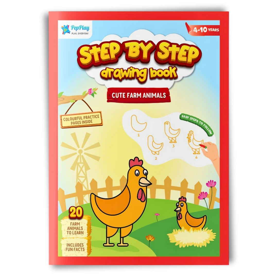 Step by Step Drawing Book – Cute Farm Animals