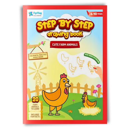 Step by Step Drawing Book – Cute Farm Animals