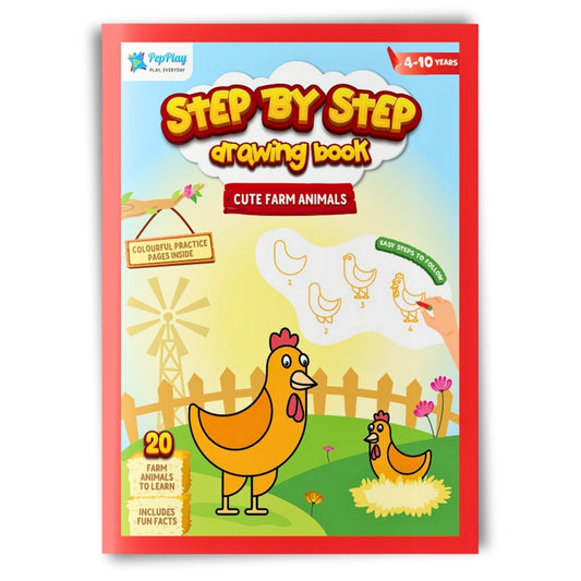 Step by Step Drawing Book – Cute Farm Animals