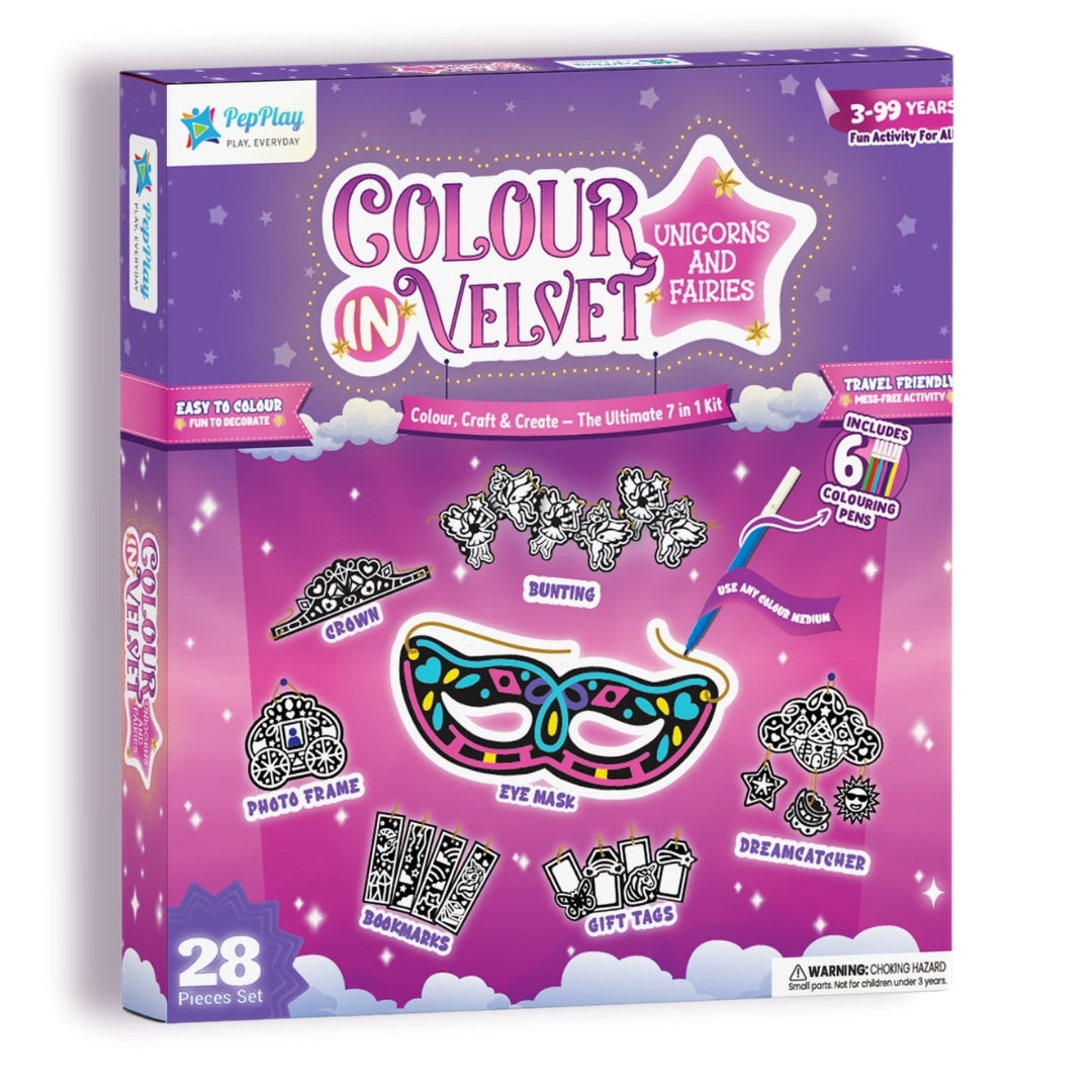 Colour-in Velvet Unicorns and Fairies