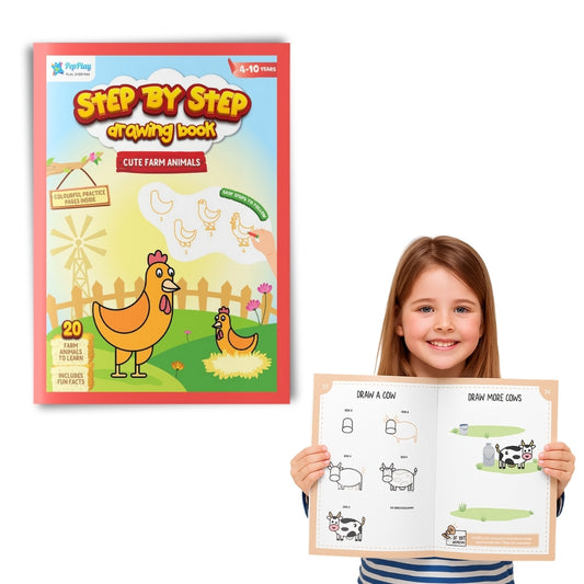Step by Step Drawing Book – Cute Farm Animals
