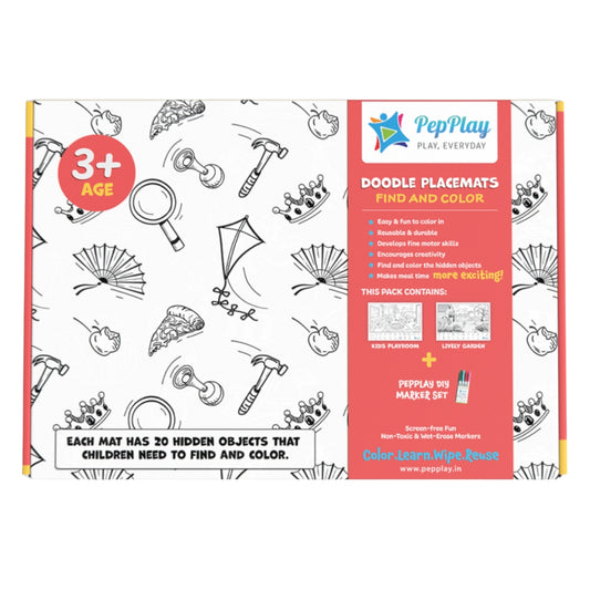 Doodle Placemats Set – Find & Colour Series