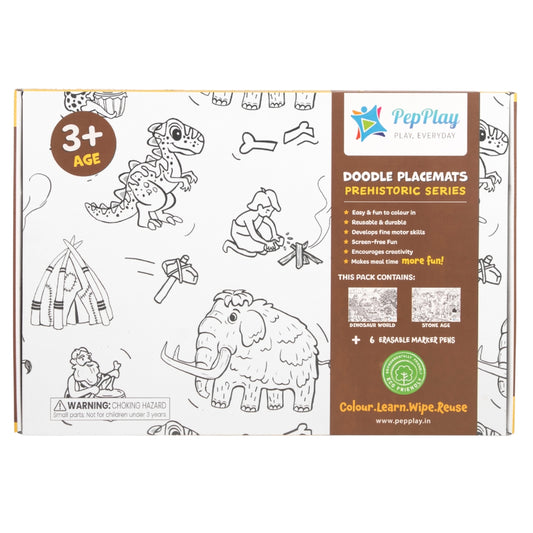 Doodle Placemats Set – Prehistoric Series