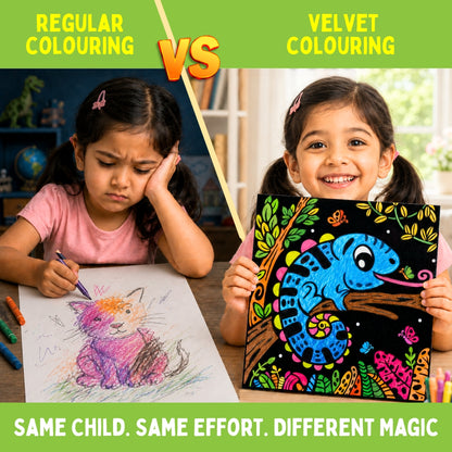Colour in Velvet - Wild Life | Mess-Free Colouring Fun | 3+ Years | PepPlay