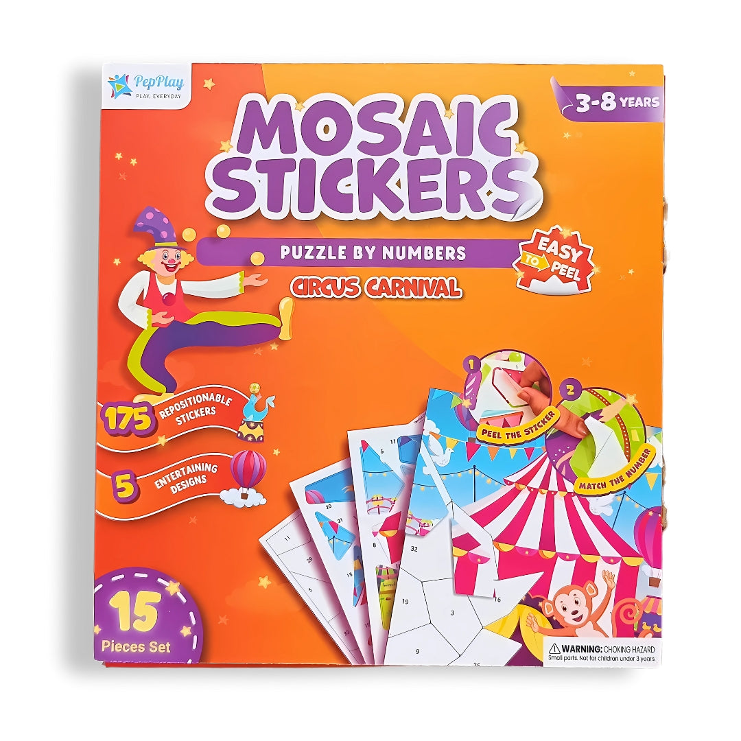Mosaic Sticker Puzzle By Numbers - Circus Carnival
