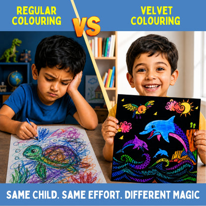 Colour in Velvet - Ocean Life | Mess-Free Colouring Fun | 3+ Years | PepPlay