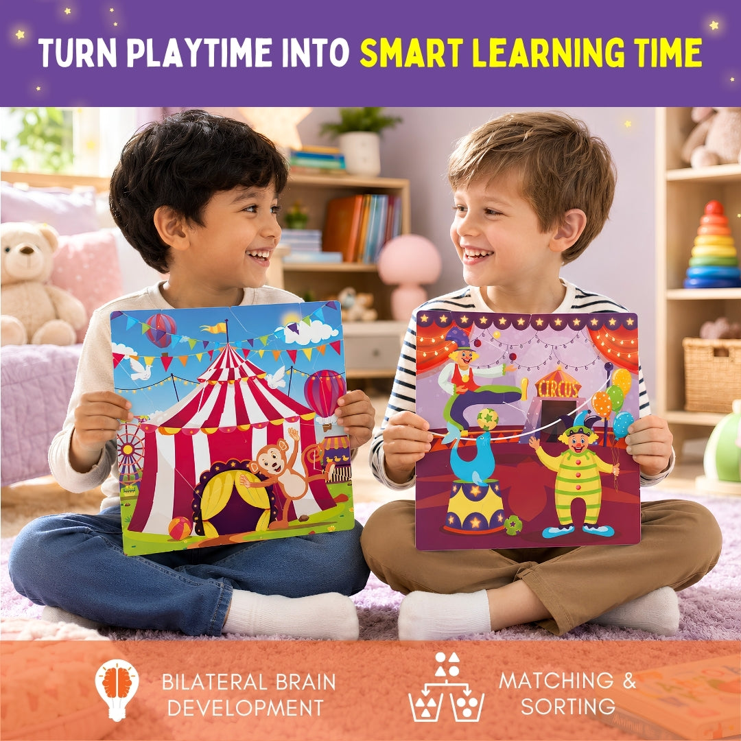 Mosaic Sticker by Number - Circus Carnival | Boost Focus Through Sticker Art | 4+ Years | PepPlay