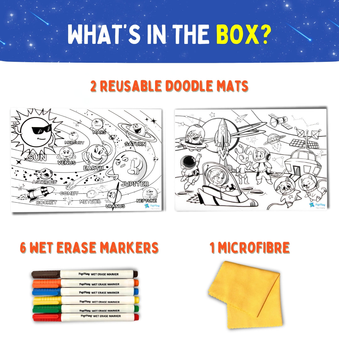 Recolourables Colour & Wipe Placemats - Space Saga