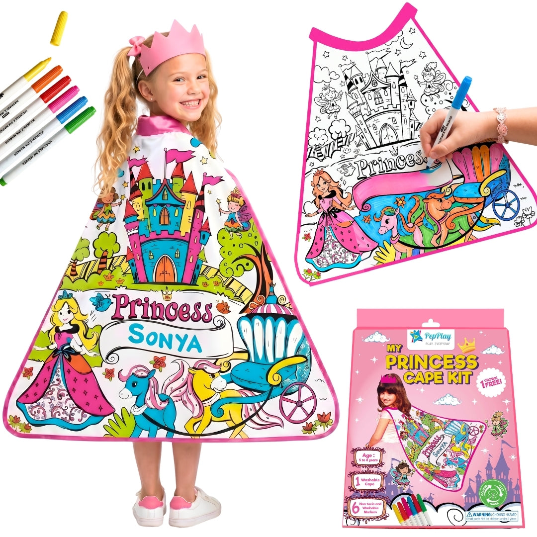 My Princess Cape Kit | Colour, Wear & Pretend Play | 4+ Years | PepPlay