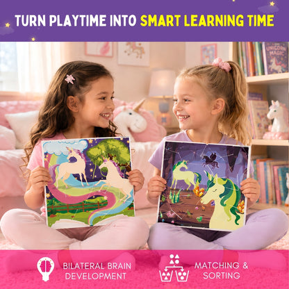 Mosaic Sticker by Number - Magical Unicorn | Boost Focus Through Sticker Art | 4+ Years | PepPlay