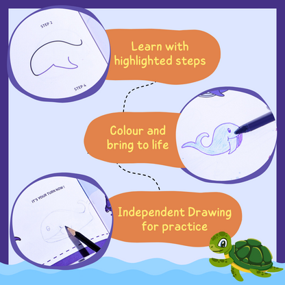 Step by Step Drawing Book- Mystical Marine