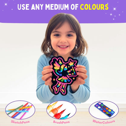 Colour-in Velvet Unicorns and Fairies