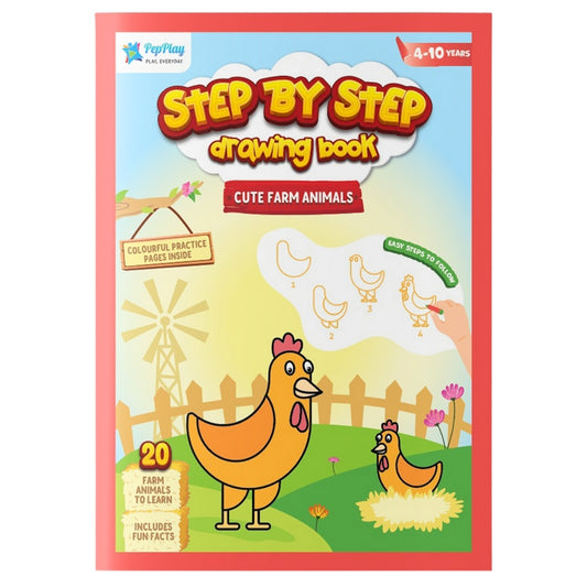 Step by Step Drawing Book – Cute Farm Animals