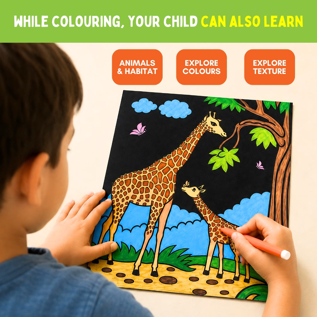 Colour in Velvet - Wild Life | Mess-Free Colouring Fun | 3+ Years | PepPlay