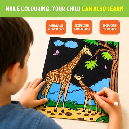 Colour in Velvet - Wild Life | Mess-Free Colouring Fun | 3+ Years | PepPlay