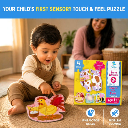 My First Touch & Feel Puzzles - Farm Animals | Sensory Learning for Toddlers | 1+ Years | PepPlay
