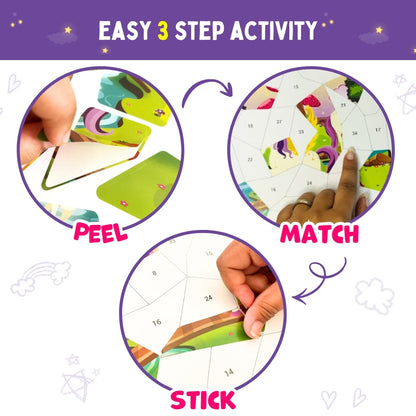 Mosaic Sticker by Number - Magical Unicorn | Boost Focus Through Sticker Art | 4+ Years | PepPlay