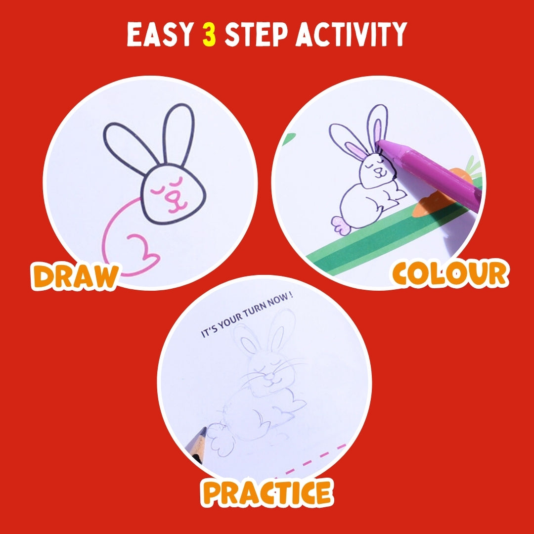 Step by Step Drawing Book – Cute Farm Animals