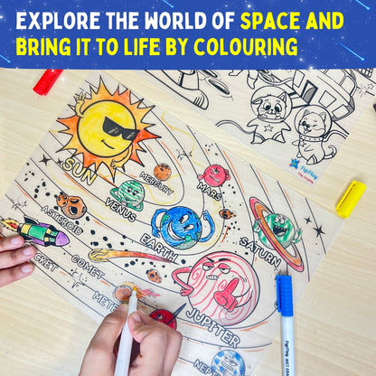Recolourables Colour & Wipe Placemats - Space Saga