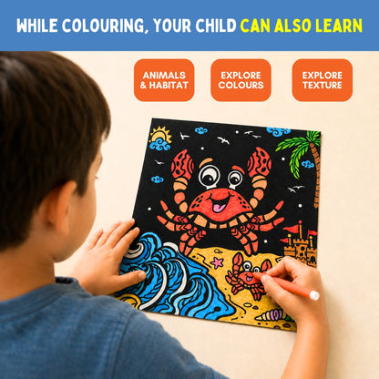 Colour in Velvet - Ocean Life | Mess-Free Colouring Fun | 3+ Years | PepPlay