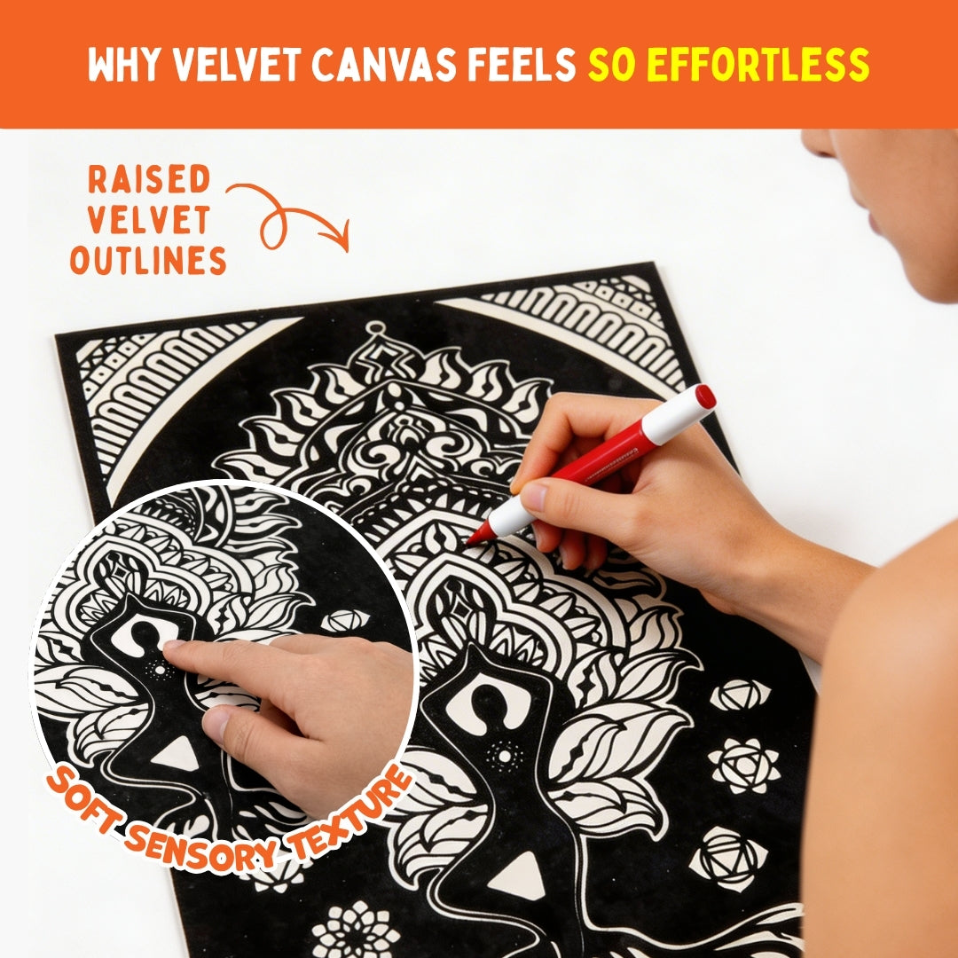 Velvet Colouring Posters - Mindful Yoga | Creative Mindful Colouring | 8+ Years | PepPlay
