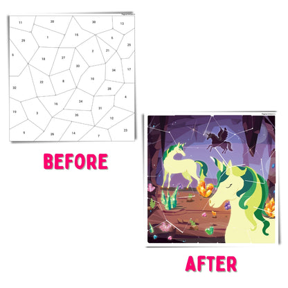 Mosaic Sticker Puzzle By Numbers - Magical Unicorn