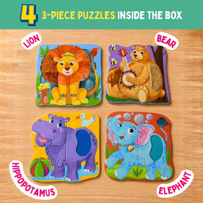 My First Touch & Feel Puzzles - Wild Animals | Sensory Learning for Toddlers | 1+ Years | PepPlay