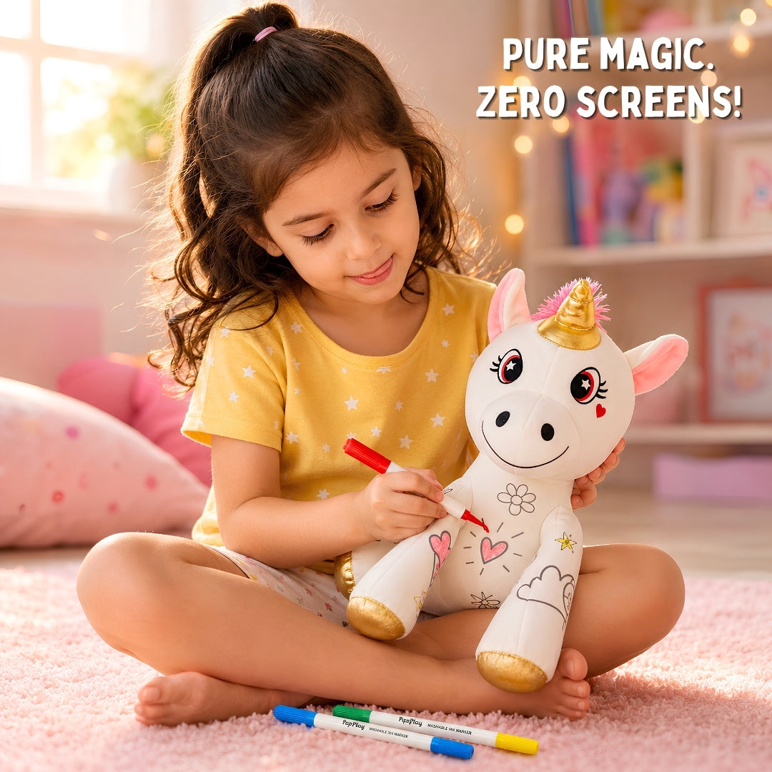 Redoobles Doodle Unicorn | Wash, Colour & Reuse Fun | 3+ Years | PepPlay