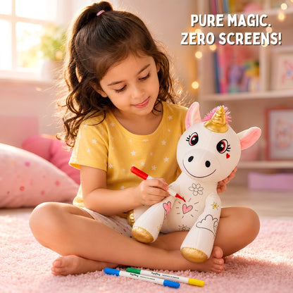Redoobles Doodle Unicorn | Wash, Colour & Reuse Fun | 3+ Years | PepPlay