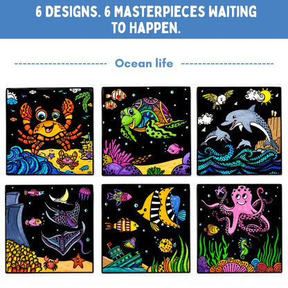 Colour in Velvet - Ocean Life | Mess-Free Colouring Fun | 3+ Years | PepPlay