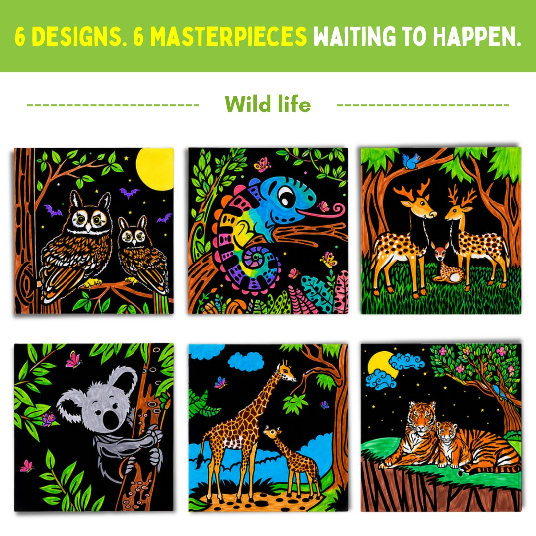 Colour in Velvet - Wild Life | Mess-Free Colouring Fun | 3+ Years | PepPlay
