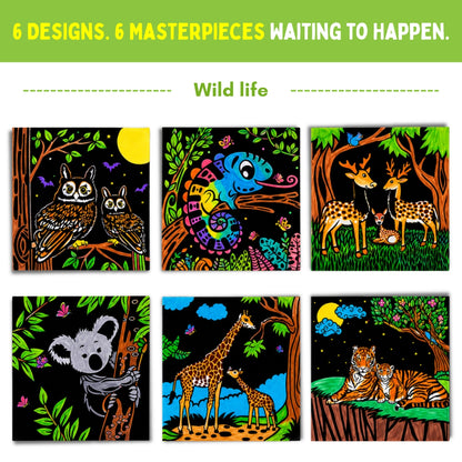 Colour in Velvet - Wild Life | Mess-Free Colouring Fun | 3+ Years | PepPlay