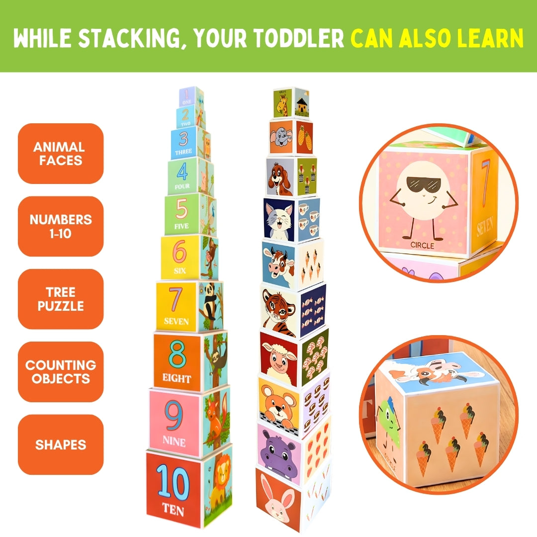 Stacking & Nesting Cube | Early Learning Through Stacking Play | 1+ Years | PepPlay