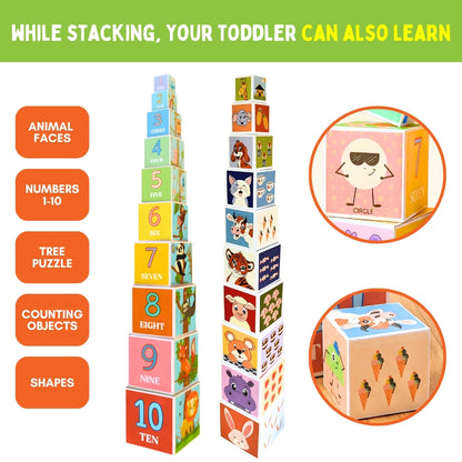 Stacking & Nesting Cube | Early Learning Through Stacking Play | 1+ Years | PepPlay